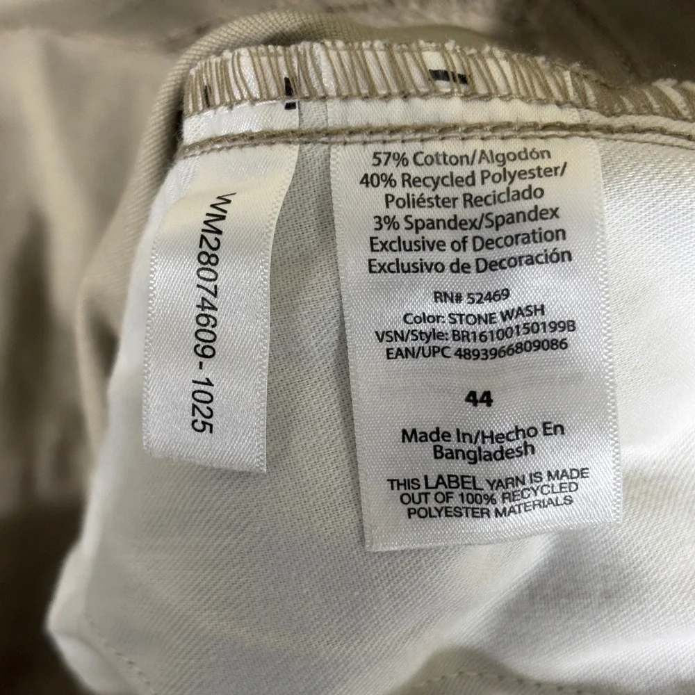 Brahma Men Utility Work Shorts 44 Stone Wash Tan Stretch 9 Inseam BR16100150199B